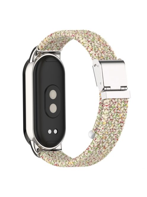 For Xiaomi Mi Band 9 NFC / Mi Band 9 / Smart Band 8 NFC / Smart Band 8 Braided Nylon Watch Band Adjustable Buckle Elastic Strap - Starlight