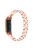 For Xiaomi Mi Band 9 NFC / Mi Band 9 / Smart Band 8 NFC / Smart Band 8 G Letter Rhinestones Decor Watch Strap Stainless Steel Wrist Band - Rose Gold