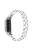 For Xiaomi Mi Band 9 NFC / Mi Band 9 / Smart Band 8 NFC / Smart Band 8 G Letter Rhinestones Decor Watch Strap Stainless Steel Wrist Band - Silver