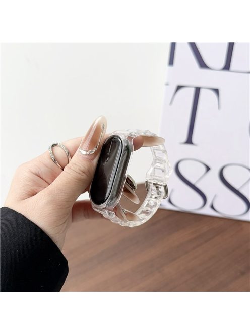 For Xiaomi Mi Band 9 NFC / Mi Band 9 / Smart Band 8 NFC / Smart Band 8 Ice Cube Texture Watch Strap Flexible TPU Watchband - Transparent