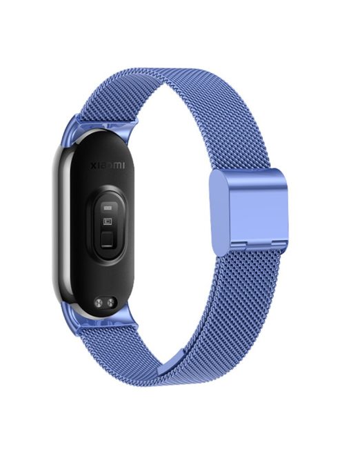 For Xiaomi Mi Band 9 NFC / Mi Band 9 / Smart Band 8 NFC / Smart Band 8 Milanese Smartwatch Strap Metal Fine Mesh Wrist Band with Buckle - Blue