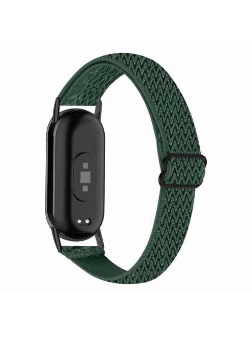 For Xiaomi Mi Band 9 NFC / Mi Band 9 / Smart Band 8 NFC / Smart Band 8 Nylon Braided Watch Strap Quick Release Elastic Watch Band - Army Green