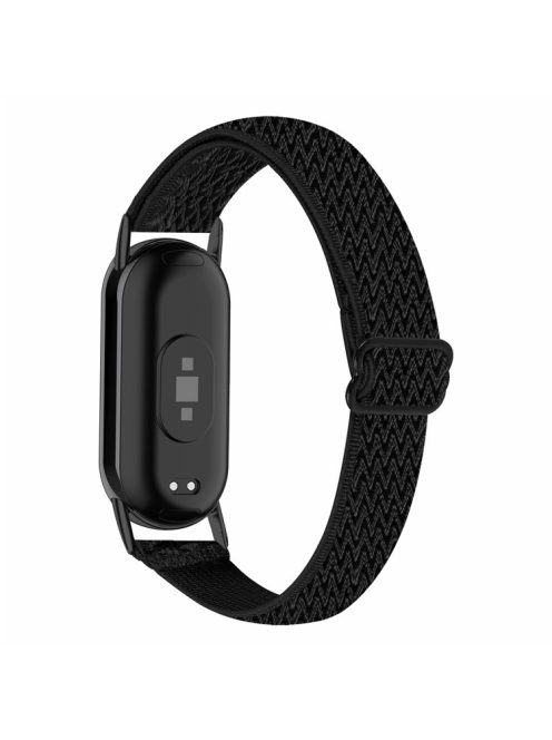 For Xiaomi Mi Band 9 NFC / Mi Band 9 / Smart Band 8 NFC / Smart Band 8 Nylon Braided Watch Strap Quick Release Elastic Watch Band - Black