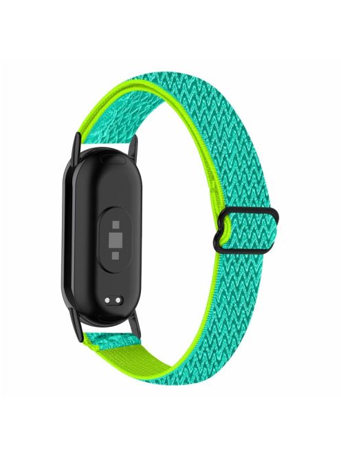 For Xiaomi Mi Band 9 NFC / Mi Band 9 / Smart Band 8 NFC / Smart Band 8 Nylon Braided Watch Strap Quick Release Elastic Watch Band - Green Yellow