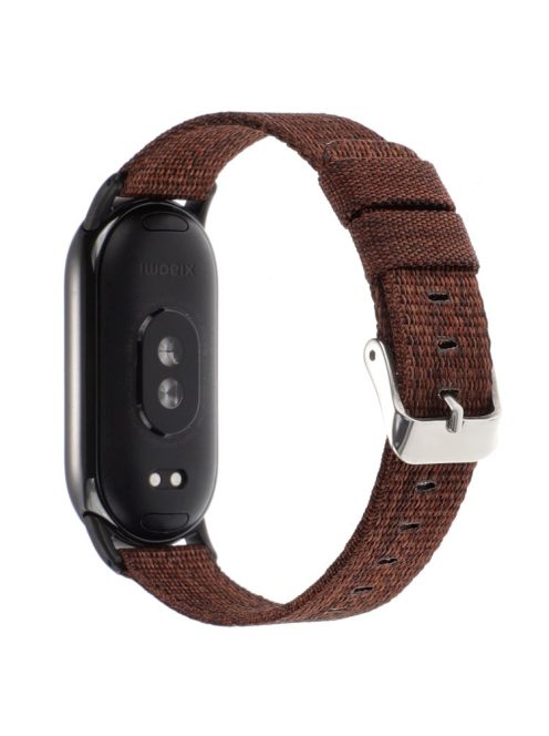 For Xiaomi Mi Band 9 NFC / Mi Band 9 / Smart Band 8 NFC / Smart Band 8 Nylon Watch Strap Adjustable Wrist Band Replacement - Dark Brown