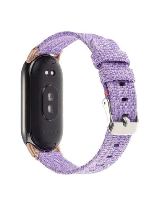 For Xiaomi Mi Band 9 NFC / Mi Band 9 / Smart Band 8 NFC / Smart Band 8 Nylon Watch Strap Adjustable Wrist Band Replacement - Light Purple