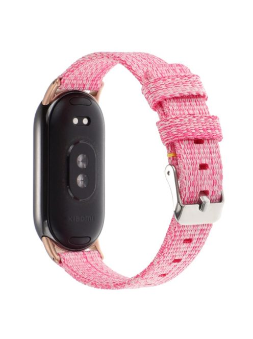 For Xiaomi Mi Band 9 NFC / Mi Band 9 / Smart Band 8 NFC / Smart Band 8 Nylon Watch Strap Adjustable Wrist Band Replacement - Pink