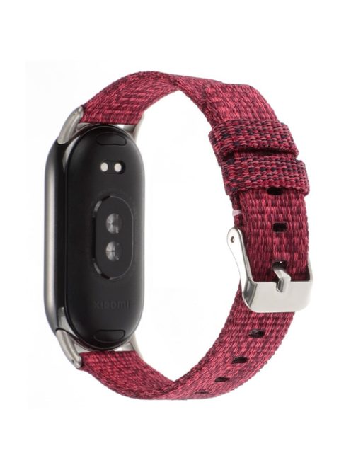 For Xiaomi Mi Band 9 NFC / Mi Band 9 / Smart Band 8 NFC / Smart Band 8 Nylon Watch Strap Adjustable Wrist Band Replacement - Red