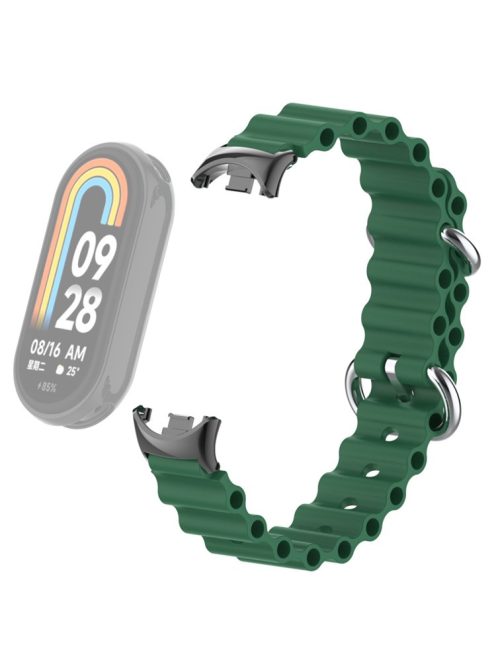 For Xiaomi Mi Band 9 NFC / Mi Band 9 / Smart Band 8 NFC / Smart Band 8 Ocean Band Adjustable Loop Sport Watch Strap with Connector - Army Green