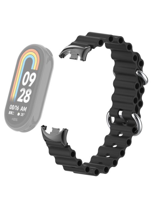 For Xiaomi Mi Band 9 NFC / Mi Band 9 / Smart Band 8 NFC / Smart Band 8 Ocean Band Adjustable Loop Sport Watch Strap with Connector - Black