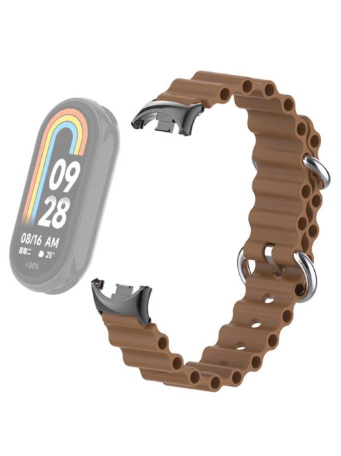 For Xiaomi Mi Band 9 NFC / Mi Band 9 / Smart Band 8 NFC / Smart Band 8 Ocean Band Adjustable Loop Sport Watch Strap with Connector - Chestnut Brown