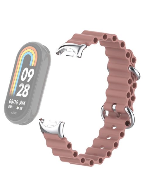 For Xiaomi Mi Band 9 NFC / Mi Band 9 / Smart Band 8 NFC / Smart Band 8 Ocean Band Adjustable Loop Sport Watch Strap with Connector - Coral Pink