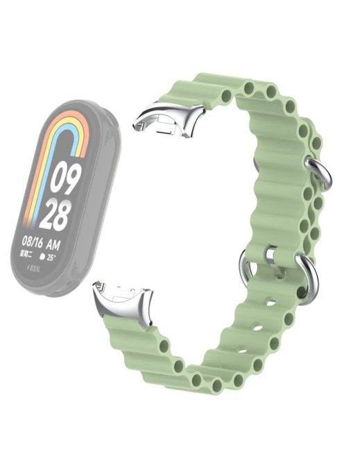 For Xiaomi Mi Band 9 NFC / Mi Band 9 / Smart Band 8 NFC / Smart Band 8 Ocean Band Adjustable Loop Sport Watch Strap with Connector - Light Green