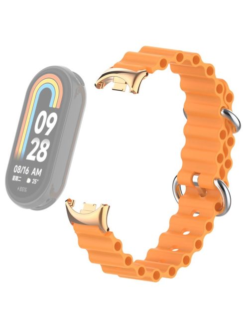 For Xiaomi Mi Band 9 NFC / Mi Band 9 / Smart Band 8 NFC / Smart Band 8 Ocean Band Adjustable Loop Sport Watch Strap with Connector - Papaya Orange