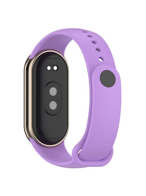 For Xiaomi Mi Band 9 NFC / Mi Band 9 / Smart Band 8 NFC / Smart Band 8 Silicone Watch Bands Strap with Metal Connector - Lavender Purple