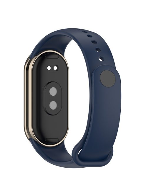 For Xiaomi Mi Band 9 NFC / Mi Band 9 / Smart Band 8 NFC / Smart Band 8 Silicone Watch Bands Strap with Metal Connector - Midnight Blue