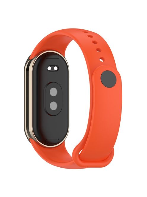 For Xiaomi Mi Band 9 NFC / Mi Band 9 / Smart Band 8 NFC / Smart Band 8 Silicone Watch Bands Strap with Metal Connector - Official Orange