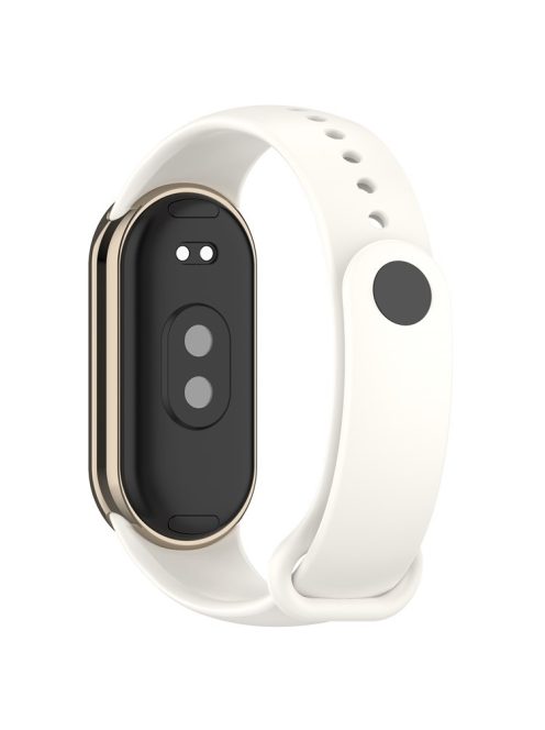 For Xiaomi Mi Band 9 NFC / Mi Band 9 / Smart Band 8 NFC / Smart Band 8 Silicone Watch Bands Strap with Metal Connector - Official White