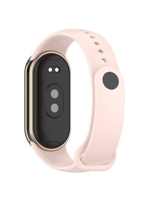 For Xiaomi Mi Band 9 NFC / Mi Band 9 / Smart Band 8 NFC / Smart Band 8 Silicone Watch Bands Strap with Metal Connector - Pink