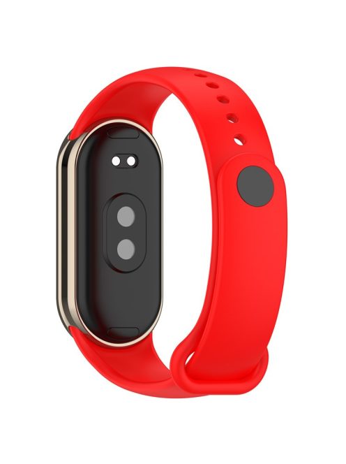 For Xiaomi Mi Band 9 NFC / Mi Band 9 / Smart Band 8 NFC / Smart Band 8 Silicone Watch Bands Strap with Metal Connector - Red