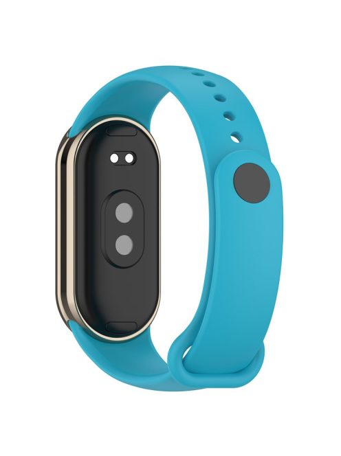 For Xiaomi Mi Band 9 NFC / Mi Band 9 / Smart Band 8 NFC / Smart Band 8 Silicone Watch Bands Strap with Metal Connector - Sky Blue