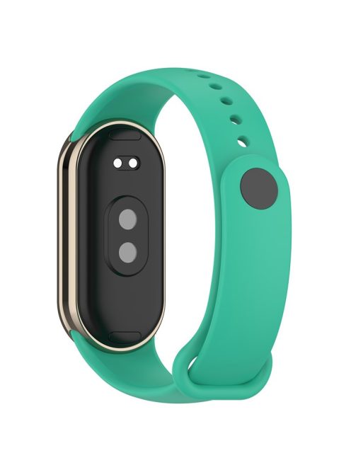 For Xiaomi Mi Band 9 NFC / Mi Band 9 / Smart Band 8 NFC / Smart Band 8 Silicone Watch Bands Strap with Metal Connector - Teal Green