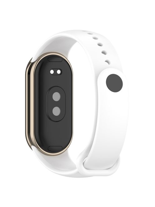 For Xiaomi Mi Band 9 NFC / Mi Band 9 / Smart Band 8 NFC / Smart Band 8 Silicone Watch Bands Strap with Metal Connector - White