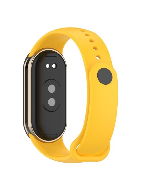 For Xiaomi Mi Band 9 NFC / Mi Band 9 / Smart Band 8 NFC / Smart Band 8 Silicone Watch Bands Strap with Metal Connector - Yellow