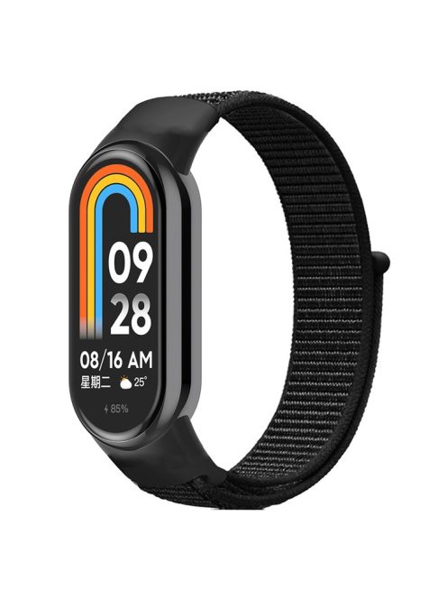 For Xiaomi Mi Band 9 NFC / Mi Band 9 / Smart Band 8 NFC / Smart Band 8 Soft Nylon Watch Band Adjustable Sport Wrist Strap - All Black