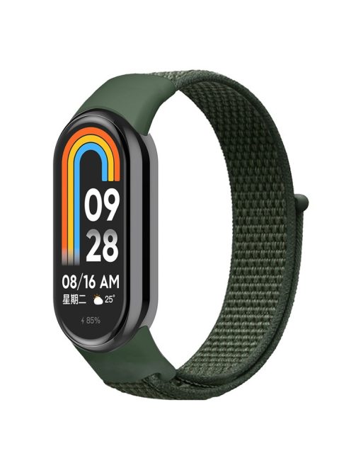 For Xiaomi Mi Band 9 NFC / Mi Band 9 / Smart Band 8 NFC / Smart Band 8 Soft Nylon Watch Band Adjustable Sport Wrist Strap - Army Green