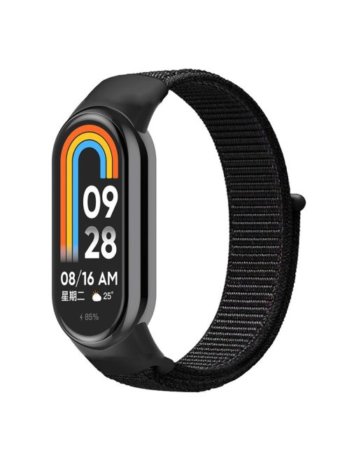 For Xiaomi Mi Band 9 NFC / Mi Band 9 / Smart Band 8 NFC / Smart Band 8 Soft Nylon Watch Band Adjustable Sport Wrist Strap - Black