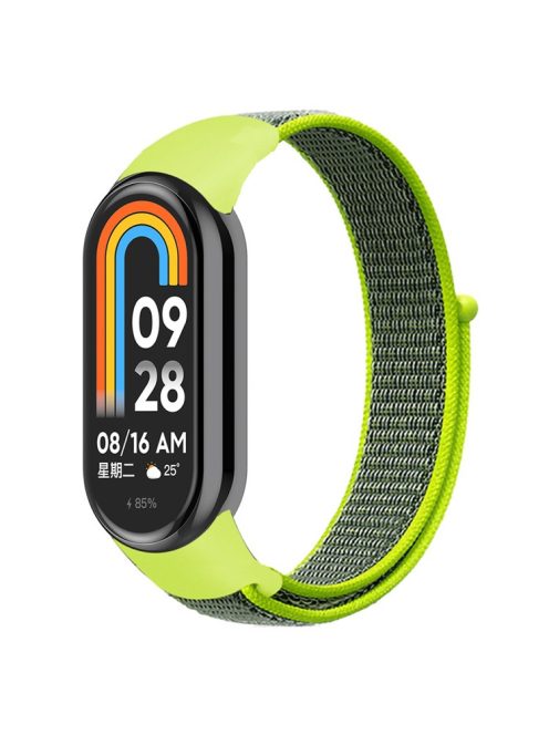 For Xiaomi Mi Band 9 NFC / Mi Band 9 / Smart Band 8 NFC / Smart Band 8 Soft Nylon Watch Band Adjustable Sport Wrist Strap - Bright Yellow