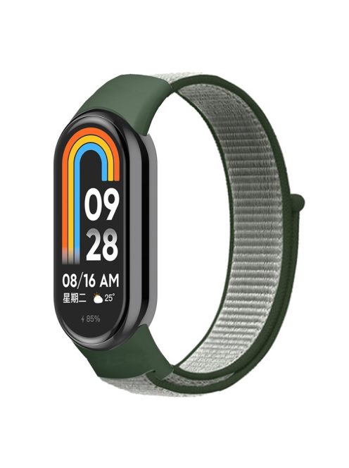 For Xiaomi Mi Band 9 NFC / Mi Band 9 / Smart Band 8 NFC / Smart Band 8 Soft Nylon Watch Band Adjustable Sport Wrist Strap - Dark Olive