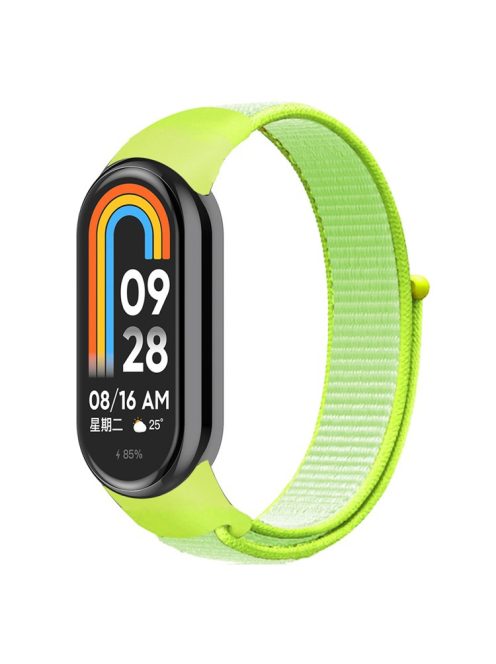 For Xiaomi Mi Band 9 NFC / Mi Band 9 / Smart Band 8 NFC / Smart Band 8 Soft Nylon Watch Band Adjustable Sport Wrist Strap - Light Yellow