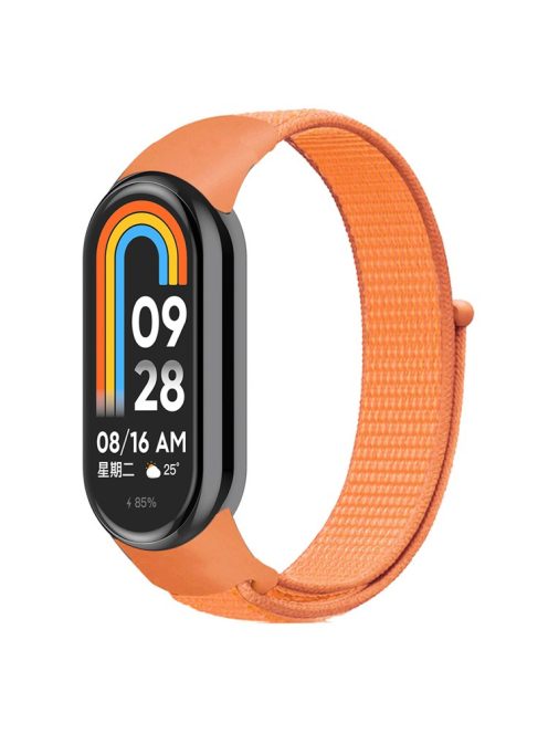 For Xiaomi Mi Band 9 NFC / Mi Band 9 / Smart Band 8 NFC / Smart Band 8 Soft Nylon Watch Band Adjustable Sport Wrist Strap - Papaya