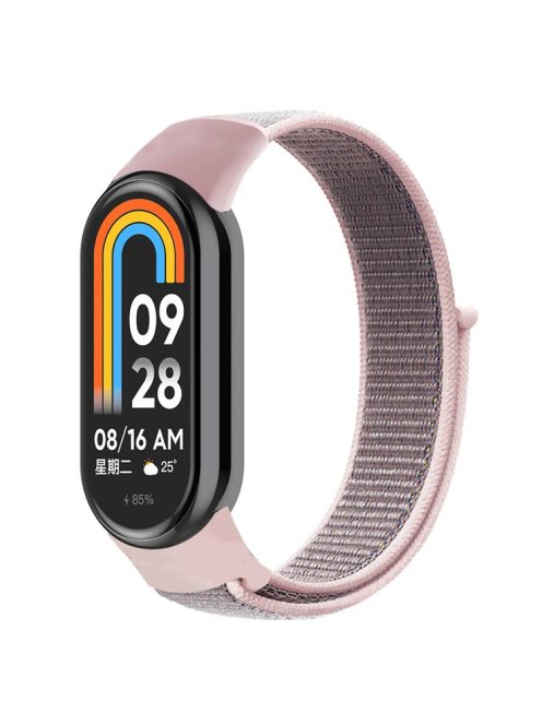 For Xiaomi Mi Band 9 NFC / Mi Band 9 / Smart Band 8 NFC / Smart Band 8 Soft Nylon Watch Band Adjustable Sport Wrist Strap - Pink