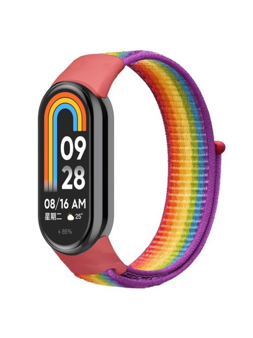 For Xiaomi Mi Band 9 NFC / Mi Band 9 / Smart Band 8 NFC / Smart Band 8 Soft Nylon Watch Band Adjustable Sport Wrist Strap - Rainbow