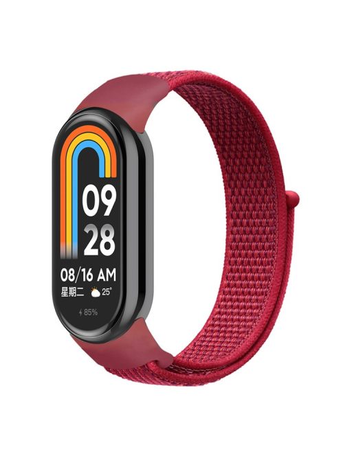 For Xiaomi Mi Band 9 NFC / Mi Band 9 / Smart Band 8 NFC / Smart Band 8 Soft Nylon Watch Band Adjustable Sport Wrist Strap - Red