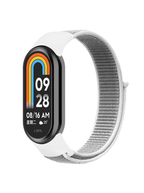 For Xiaomi Mi Band 9 NFC / Mi Band 9 / Smart Band 8 NFC / Smart Band 8 Soft Nylon Watch Band Adjustable Sport Wrist Strap - Seashells White