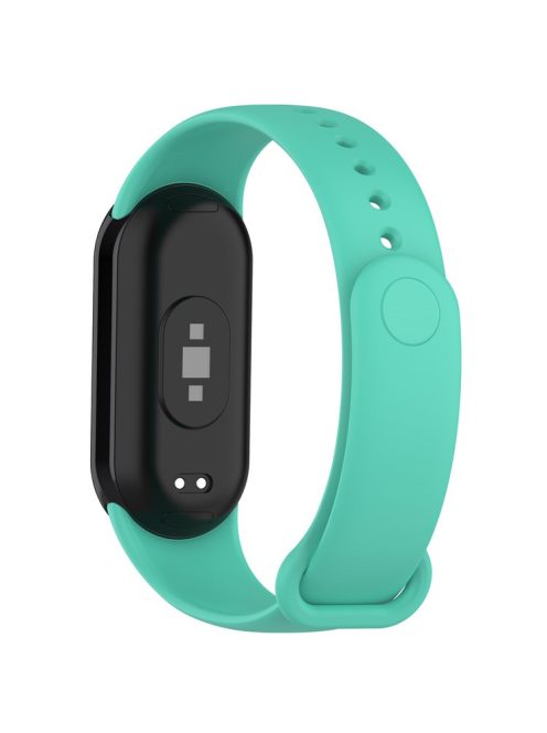 For Xiaomi Mi Band 9 NFC / Mi Band 9 / Smart Band 8 NFC / Smart Band 8 Solid Color Silicone Watch Strap Replacement Wrist Band - Cyan