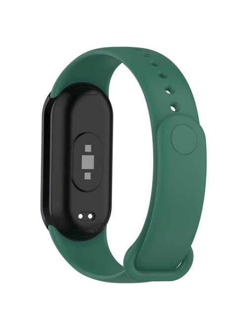 For Xiaomi Mi Band 9 NFC / Mi Band 9 / Smart Band 8 NFC / Smart Band 8 Solid Color Silicone Watch Strap Replacement Wrist Band - Dark Green