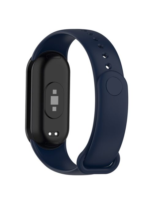 For Xiaomi Mi Band 9 NFC / Mi Band 9 / Smart Band 8 NFC / Smart Band 8 Solid Color Silicone Watch Strap Replacement Wrist Band - Midnight Blue