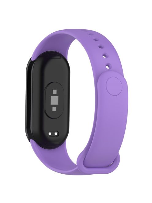 For Xiaomi Mi Band 9 NFC / Mi Band 9 / Smart Band 8 NFC / Smart Band 8 Solid Color Silicone Watch Strap Replacement Wrist Band - Purple