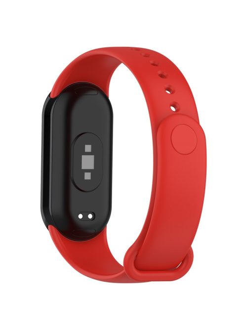 For Xiaomi Mi Band 9 NFC / Mi Band 9 / Smart Band 8 NFC / Smart Band 8 Solid Color Silicone Watch Strap Replacement Wrist Band - Red