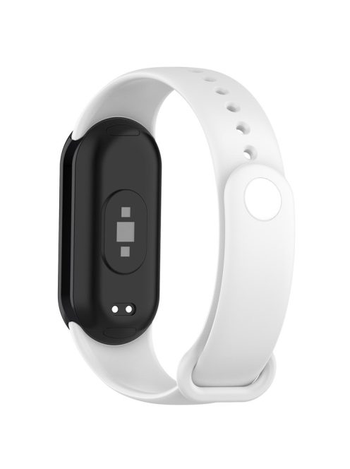 For Xiaomi Mi Band 9 NFC / Mi Band 9 / Smart Band 8 NFC / Smart Band 8 Solid Color Silicone Watch Strap Replacement Wrist Band - White