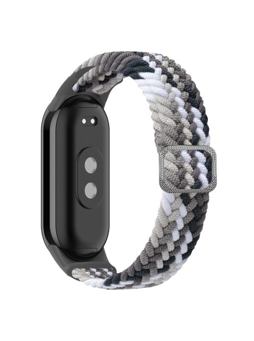 For Xiaomi Mi Band 9 NFC / Mi Band 9 / Smart Band 8 NFC / Smart Band 8 Stretchy Nylon Watch Band Adjustable Braided Sport Strap - Colorful Black