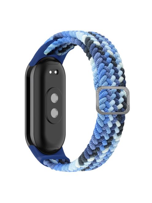 For Xiaomi Mi Band 9 NFC / Mi Band 9 / Smart Band 8 NFC / Smart Band 8 Stretchy Nylon Watch Band Adjustable Braided Sport Strap - Colorful Blue