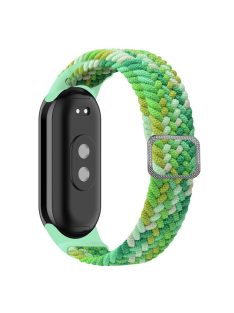   For Xiaomi Mi Band 9 NFC / Mi Band 9 / Smart Band 8 NFC / Smart Band 8 Stretchy Nylon Watch Band Adjustable Braided Sport Strap - Colorful Green