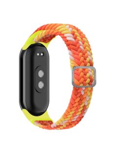   For Xiaomi Mi Band 9 NFC / Mi Band 9 / Smart Band 8 NFC / Smart Band 8 Stretchy Nylon Watch Band Adjustable Braided Sport Strap - Colorful Orange