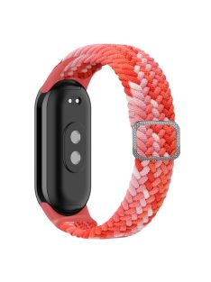   For Xiaomi Mi Band 9 NFC / Mi Band 9 / Smart Band 8 NFC / Smart Band 8 Stretchy Nylon Watch Band Adjustable Braided Sport Strap - Colorful Red